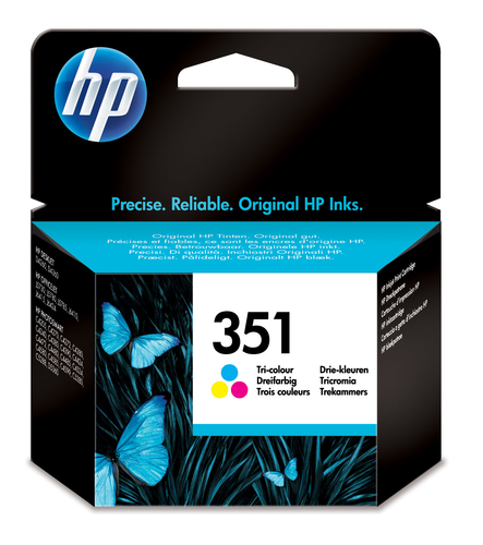 HP 351 - 3.5 ml - colore (ciano, magenta, giallo) - originale - cartuccia d'inchiostro - per Officejet J6415; Photosmart C4382, C4384, C4450, C4470, C4472, C4524, C4585, C5225, C5288