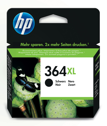 HP 364XL - 18 ml - Alta resa - nero - originale - cartuccia d'inchiostro - per Deskjet 35XX; Photosmart 55XX, 55XX B111, 65XX, 65XX B211, 7510 C311, B110, Wireless B110