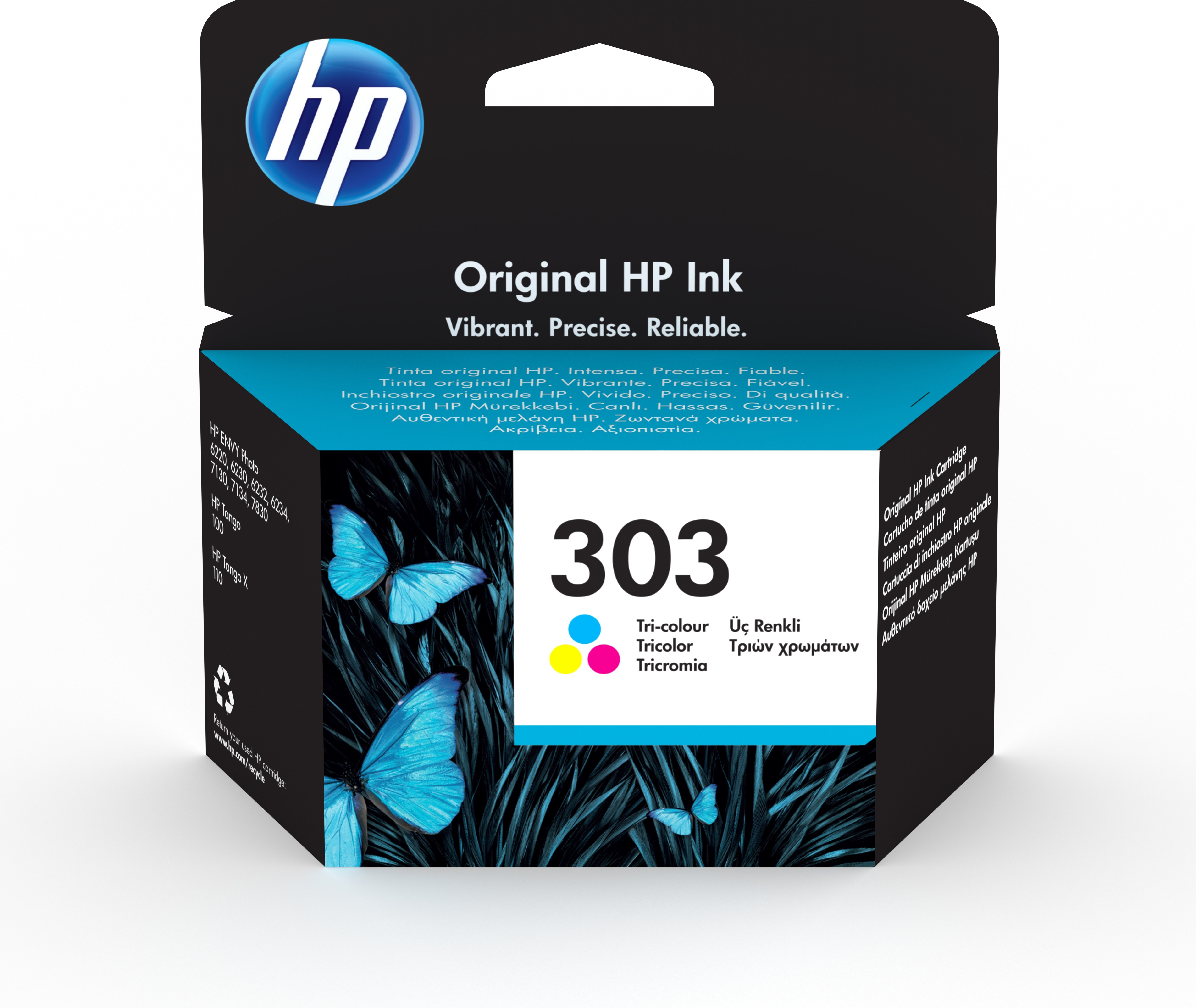 HP 303 - 4 ml - colore (ciano, magenta, giallo) - originale - cartuccia d'inchiostro - per ENVY Photo 62XX, Photo 71XX, Photo 78XX; ENVY Inspire 72XX, 79XX; Tango; Tango X