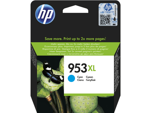 HP 953XL - 18 ml - Alta resa - ciano - originale - blister - cartuccia d'inchiostro - per Officejet Pro 77XX, 82XX, 87XX
