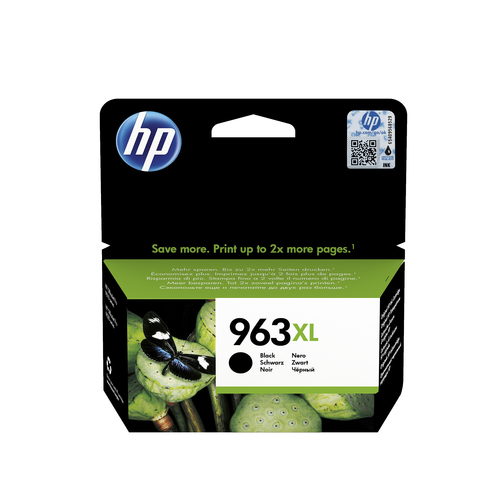 HP 963XL - 47.86 ml - Alta resa - nero - originale - cartuccia d'inchiostro - per Officejet Pro 9010, 9012, 9014, 9015, 9016, 9019, 9020, 9022, 9025