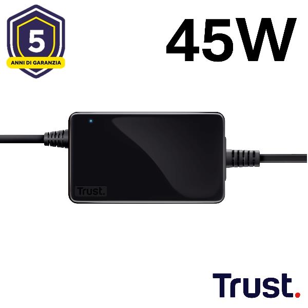 Trust Primo, Computer portatile, Interno, 100 - 240 V, 50/60 Hz, 45 W, 19 V