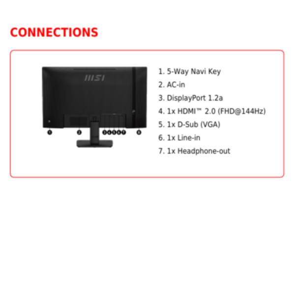 MSI Pro MP271 E14A, 68,6 cm (27ʺ), 1920 x 1080 Pixel, Full HD, LCD, 4 ms, Nero