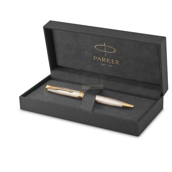 Penna a sfera Parker Sonnet Premium Silver Mistral GT