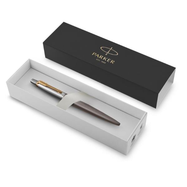 Penna a sfera ricaricabile Parker Jotter con clip dorata, punta media, inchiostro blu