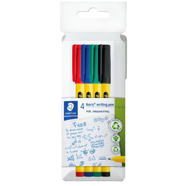 Fineliner Noris® Writing Pen 307, punta fine, 0,6 mm, confezione da 4