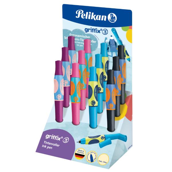 Set 12 penne stilografiche griffix® per destrimani in esposizione da banco