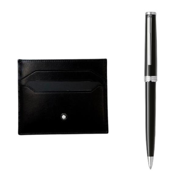 Set penna a sfera Montblanc PIX e portacarte in pelle