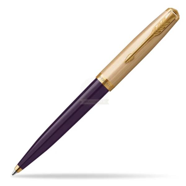 Penna a sfera Parker 51 Deluxe Plum GT con finiture in oro