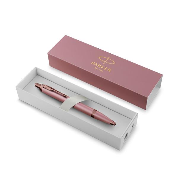 Penna a sfera Parker IM The Finishing Touch mauve con dettagli in cromo lucido