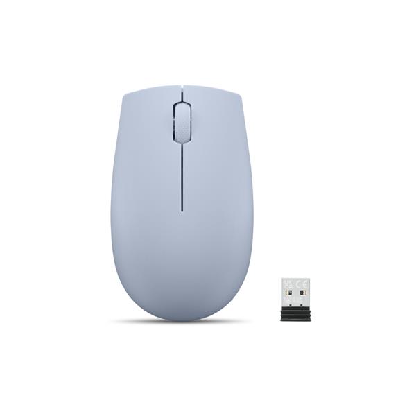 Lenovo Mouse wireless 300 compatto (Blu Ghiaccio), Ambidestro, Ottico, RF Wireless, 1000 DPI, Blu