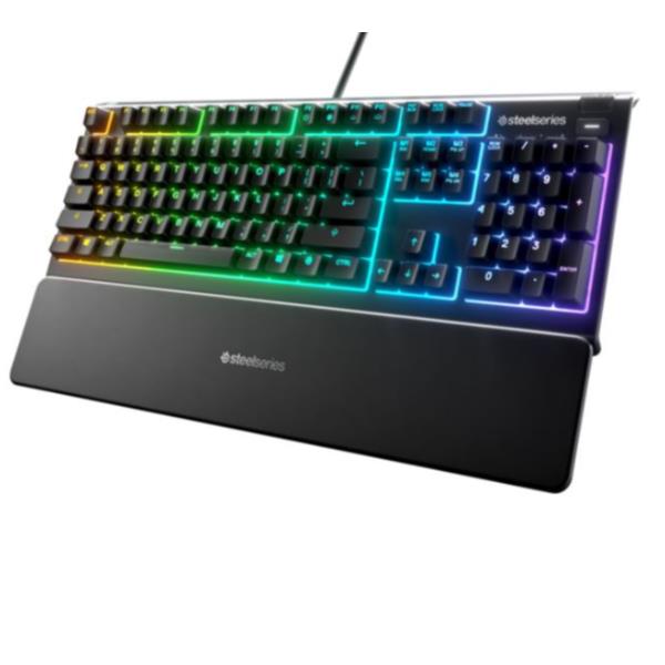 Steelseries APEX 3, Full-size (100%), Cablato, USB, QWERTY, LED RGB, Nero