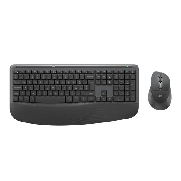 Logitech Signature Comfort Plus Combo MK880, Wireless, RF senza fili + Bluetooth, Plunger key switch, QWERTY, Grafite, Mouse incluso