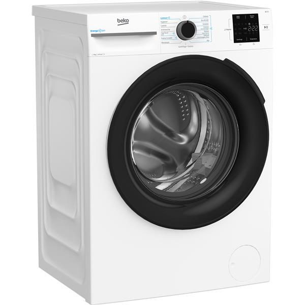 Beko b100 MWBM8147EB: Lavatrice 8kg, classe A-10%, 1400giri, linea estetica NX, motore inverter, Display Touch, colore Bianco, oblò Nero, tecnologia EnergySpin™, funzione a vapore, Caricamento frontale, 8 kg, B, 76 dB, 1351 Giri/min, A