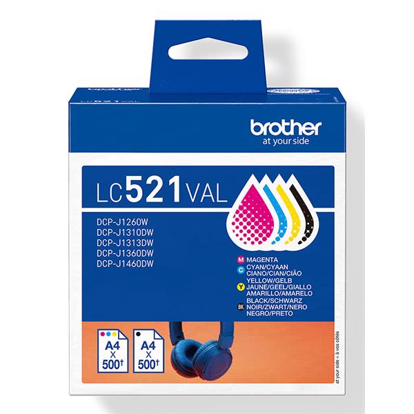 Brother - Cartuccia - C/M/Y/K - LC521VAL - 500 pag