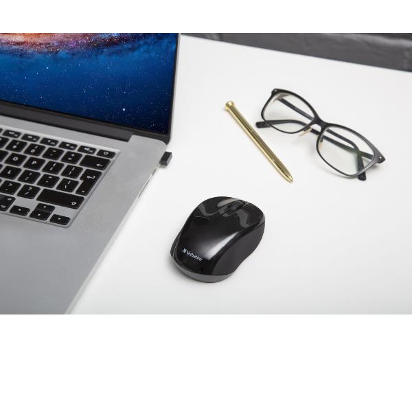 Verbatim Wireless Mouse GO NANO - Mouse - ottica - senza fili - RF - ricevitore wireless USB - nero