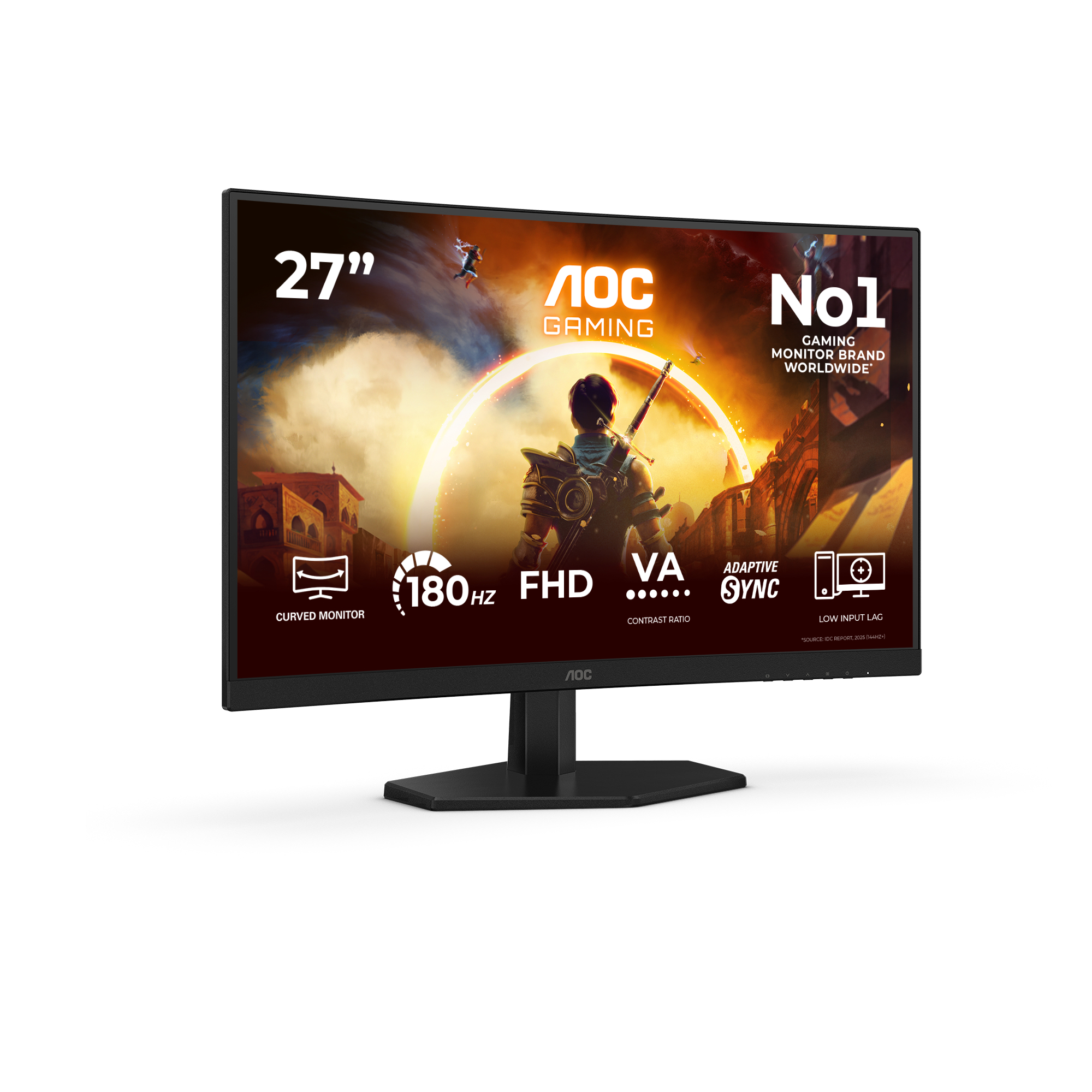 AOC G4 27ʺ IPS FHD 180Hz, 68,6 cm (27ʺ), 1920 x 1080 Pixel, Full HD, LCD, 4 ms, Nero, Rosso