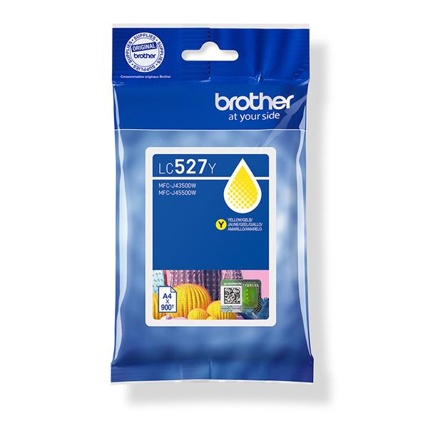 Brother LC527Y, Giallo, Inchiostro a base di pigmento, 1 pz, 900 pagine, Confezione singola