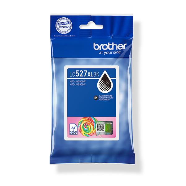 Brother LC527XLBK, Resa elevata (XL), Nero, Inchiostro a base di pigmento, 1 pz, 3000 pagine, Confezione singola