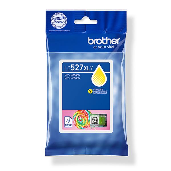Brother LC527XLY, Resa elevata (XL), Giallo, Inchiostro a base di pigmento, 1 pz, 2000 pagine, Confezione singola