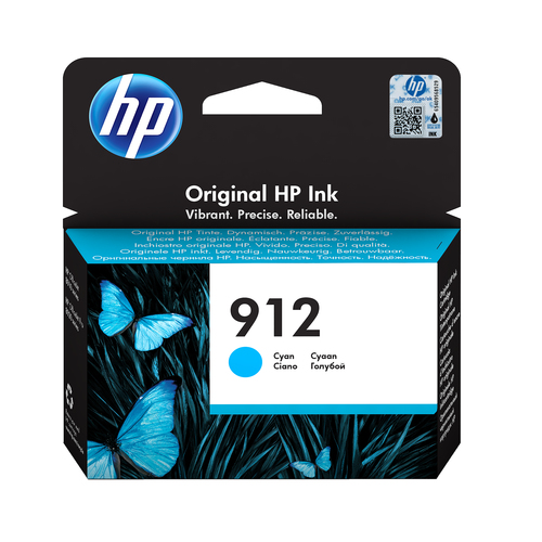HP Cartuccia di inchiostro ciano originale 912, Resa standard, Ciano, Inchiostro a base di pigmento, 2,9 ml, 1 pz, Confezione singola