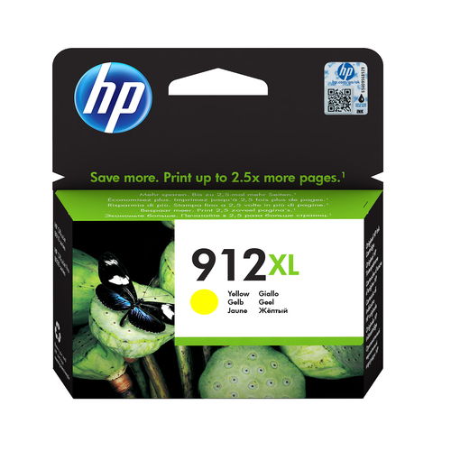 HP Cartuccia di inchiostro giallo originale 912XL ad alta capacità, Resa elevata (XL), Giallo, Inchiostro a base di pigmento, 8,5 ml, 1 pz, Confezione singola