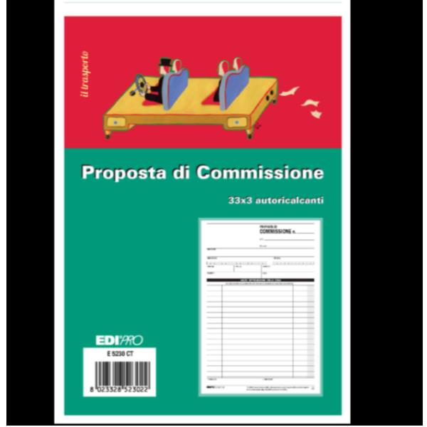 Blocco copia commissioni - 3 copie autoricalcanti - 23 x15 cm - 33 fogli - Edipro