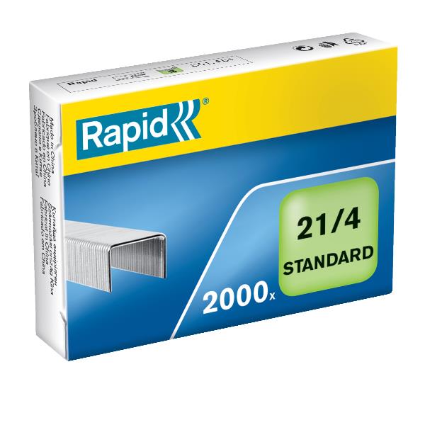 Punti Rapid Standard - 21/4 (6/4) - acciaio zincato - metallo - Rapid - conf. 2000 pezzi
