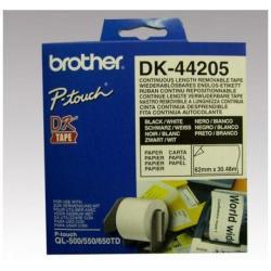 Brother - Nastro adesivo - Nero/Bianco - 62mm x 30,48mt - DK44205