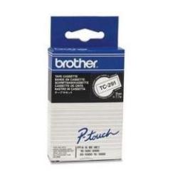 Brother - Nastro - Nero/Bianco - TC291 - 9mm x7,7mt