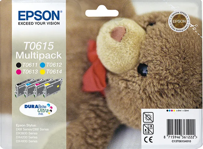 Epson - Multipack Cartuccia ink - C/M/Y/K - T0615 - C13T06154010 - 8ml cad