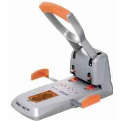 Perforatore HDC150 - max 150 fogli - 2 fori - passo 8 cm - grigio/arancio - Rapid