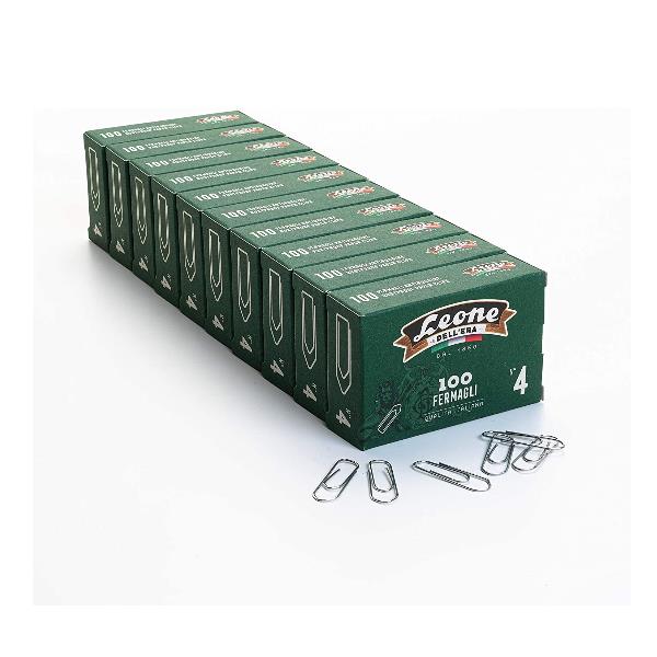 Fermagli zincati - n. 4 - 3,2 cm - Leone - conf. 100 pezzi