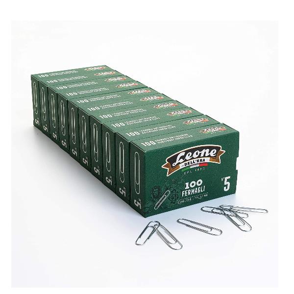 Fermagli zincati - n. 5 - 4,9 cm - Leone - conf. 100 pezzi