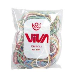 Elastici ad anello - misure e colori assortiti - 100 gr - gomma - Viva