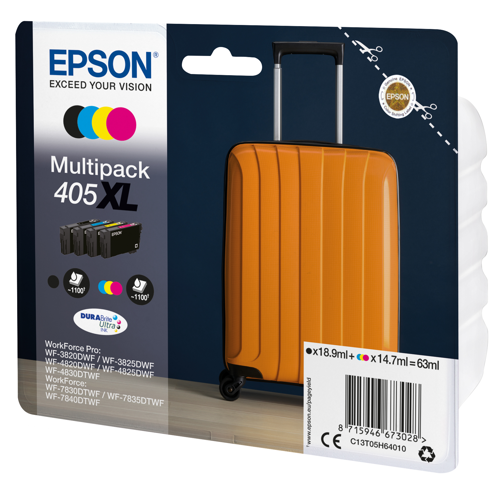 Epson - Multipack cartucce ink - 405XL - C/M/Y/K - 1.100 pag cad.