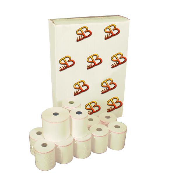 Rotolo per POS e carta di credito - 57 mm x 30 m - 55 gr - diametro esterno 50 mm - anima 12 mm - carta termica BPA free - Sabacart - blister 10 pezzi