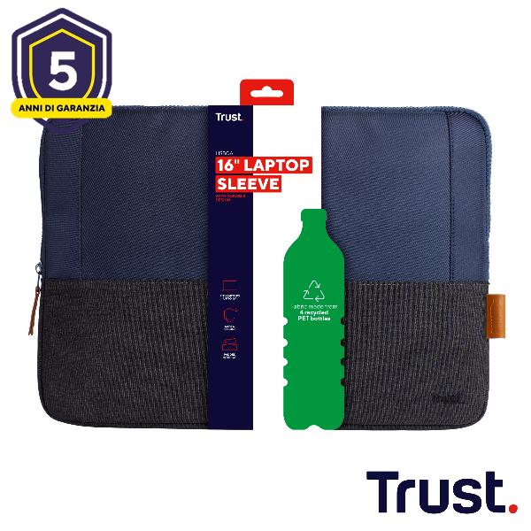 Custodia per laptop - Lisboa - da 16" - blu - Trust