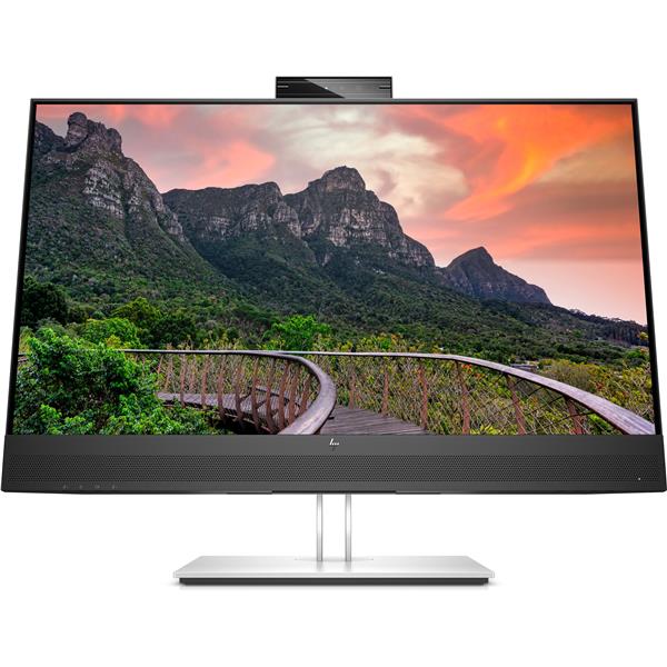 HP E27m G4 Conferencing Monitor - E-Series - monitor a LED - 27" - 2560 x 1440 QHD @ 75 Hz - IPS - 300 cd/m² - 1000:1 - 5 ms - HDMI, DisplayPort, USB-C - altoparlanti - argento (supporto), testa utensile nera
