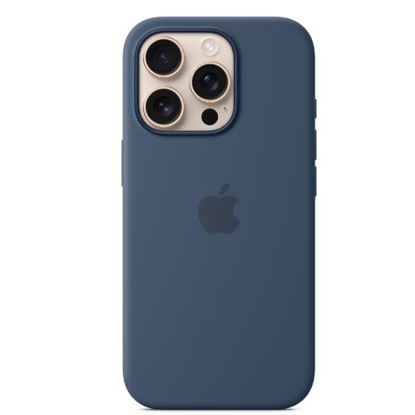 Apple - Cover per cellulare - compatibile MagSafe - silicone - denim - per iPhone 16 Pro