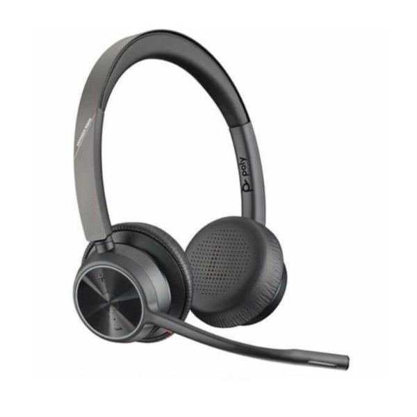 Poly Voyager 4320-M - Voyager 4300 UC series - cuffie con microfono - over ear - Bluetooth - senza fili, cablato - USB-C - nero - Zoom Certificato, Certificato per i team Microsoft
