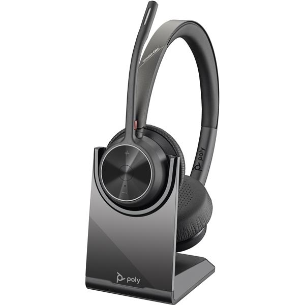 Poly Voyager 4320 - Voyager 4300 UC series - cuffie con microfono - over ear - Bluetooth - senza fili, cablato - USB-C - nero - Zoom Certificato