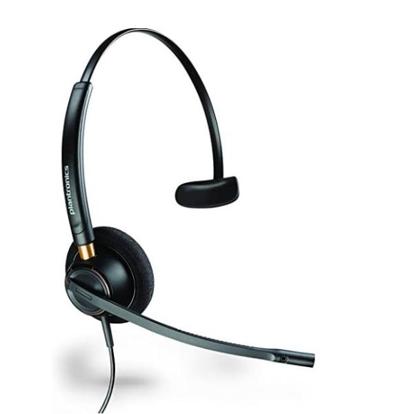 Poly EncorePro HW510 - EncorePro 500 series - cuffie con microfono - over ear - cablato - eliminazione rumore attivata - jack 3,5 mm - nero - Certificato per Skype for Business, certificato UC