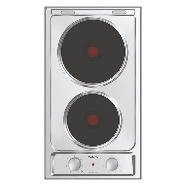 Candy CE32XK, Acciaio inox, Da incasso, 30 cm, Piastra sigillata, Acciaio inox, 2 Fornello(i)