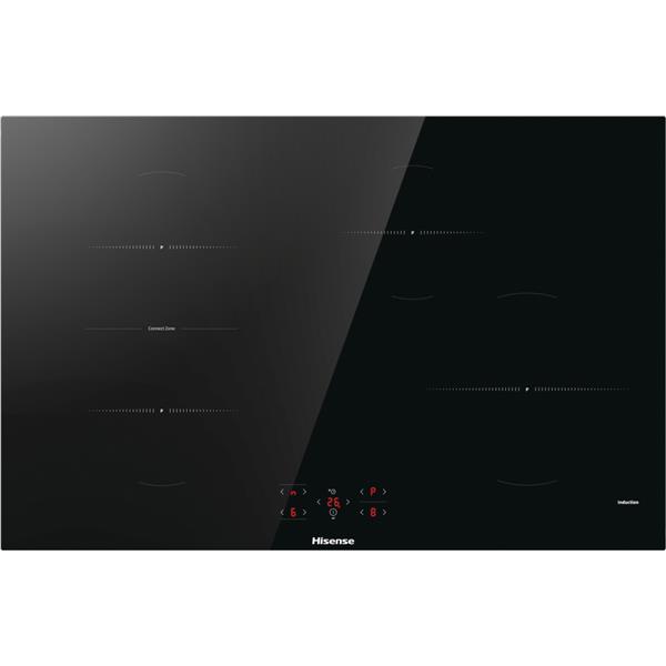 Hisense HI8421BSC, Nero, Da incasso, 80 cm, Piano cottura a induzione, Vetro-ceramica, 4 Fornello(i)