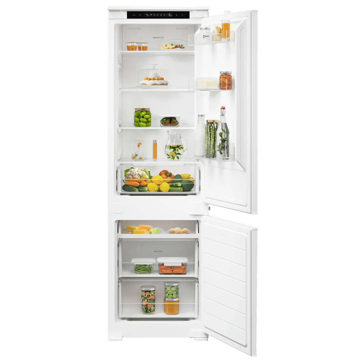 Electrolux Frigorifero Combinato Multiflow Classe E LNN3CE18S, 253 L, No Frost (frigorifero), SN-ST, 38 dB, E, Bianco