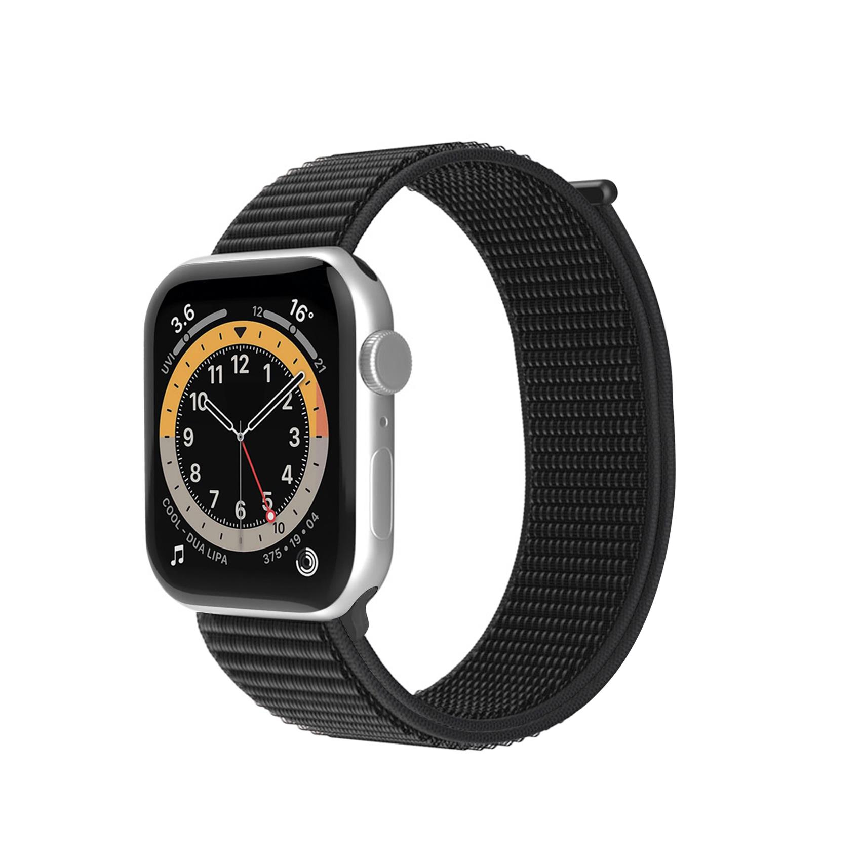 Celly WBANDSTRAPBK, Cinturino per orologio, Apple, Watch 42, Watch 44, Watch 45 mm, Nero, 1 pz