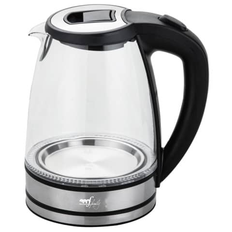 Bollitore elettrico cordless - caraffa in vetro - 2200 W - nero - Melchioni family