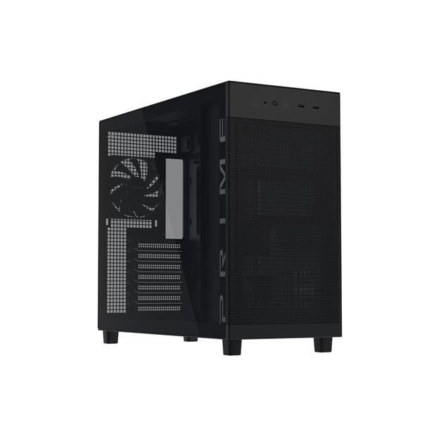 ASUS PRIME AP303 TG Black, Midi Tower, PC, Nero, micro ATX, Mini-ITX, ATX, Metallo, Gaming