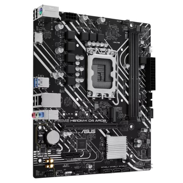 ASUS PRIME H610M-K D4 ARGB, Intel, LGA 1700, Intel® Celeron®, Intel® Pentium® Gold, Intel® Core™ i3, Intel® Core™ i5, Intel® Core™..., LGA 1700, DDR4-SDRAM, 64 GB